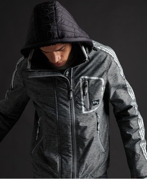 Superdry Limited Edition Hybrid Borg SD-Windcheater Férfi Kabát Fekete/Titán | KUPTO6104